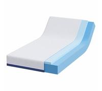 Matelas Memory Foam Gel 100 x 200 cm Blanc et Bleu | Jacquard, moyennement rigide, respirant, 20 cm de hauteur, 12 kg, chambre à coucher