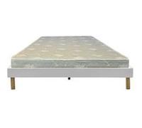 Matelas Mina+Sommier Gregory Blanc 160x200x19,5cm-2 Faces : Souple et Très ferme-Tissu a l'Aloe Vera
