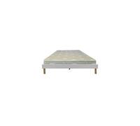 Matelas Mina+Sommier Gregory Blanc 160x200x19,5cm-une Face Soutien Souple et une Face Soutien Ferme-Tissu a l'Aloe Vera G