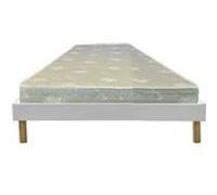 Matelas Mina+Sommier Gregory Blanc 70x190x19,5cm-une Face Soutien Souple et une Face Soutien Ferme-Tissu a l'Aloe Vera