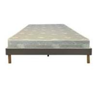 Matelas Mina+Sommier Gregory gris 140x190x19,5cm-2 Faces : Souple et Très ferme-Tissu a l'Aloe Vera