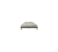 Matelas Mina+Sommier Gregory gris 200x200x19,5cm-2 Faces : Souple et Très ferme-Tissu a l'Aloe Vera