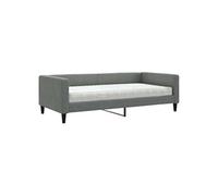 vidaXL Lit de jour avec matelas mousse 100x200 cm tissu gris foncé ép. 26,5 cm