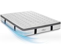 Matelas mousse 140x190 cm accueil progressif soutien ferme épaisseur 26 cm 1 zones + housse de matelas