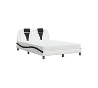 vidaXL Lit avec matelas blanc et noir 140x200 cm similicuir Multicolore