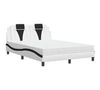 vidaXL Lit avec matelas blanc et noir 140x200 cm similicuir Multicolore