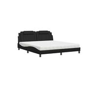 Vidaxl Lit Avec Matelas Noir 180x200 Cm Similicuir Noir