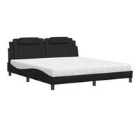 Vidaxl Lit Avec Matelas Noir 180x200 Cm Similicuir Noir