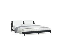 Vidaxl Lit Avec Matelas Noir Et Blanc 200x200 Cm Similicuir Multicolore