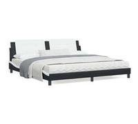 Vidaxl Lit Avec Matelas Noir Et Blanc 200x200 Cm Similicuir Multicolore