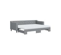 Vidaxl Lit De Jour Avec Gigogne Et Matelas Gris Clair 80x200 Cm Tissu Multicolore