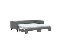 Vidaxl Lit De Jour Avec Gigogne Et Matelas Gris Foncé 90x200 Cm Tissu Multicolore