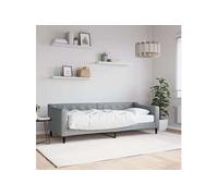 Vidaxl Lit De Jour Avec Matelas Gris Clair 80x200 Cm Tissu Gris