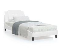 Vidaxl Lit Avec Matelas Blanc 80x200 Cm Similicuir Blanc