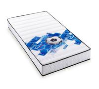 Matelas mousse 90x190 cm FOOTBALL - Mousse profilée 5 zones de confort - Soutien ferme - epaisseur 15 cm - Fabriqué en Belgique
