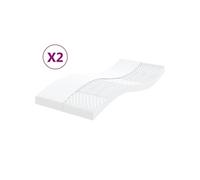 Matelas en mousse blanc 90x200 cm 7 zones dureté 20 ILD matelas de lit vidaXL