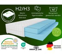 Matelas mousse avec couche de massage MARPUR 180x200x15, Couleur : blanc, Incl. Housse, H3 moyennement ferme