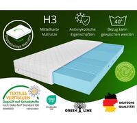 Matelas mousse Nicole avec couche de massage, 120x200 cm, matelas mousse hauteur env. 10 cm, degré de fermeté H3, couleur : noir, mousse hautement flexible, housse incluse