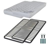 Matelas Mousse + Sommier C220 2x90x200 Montana - Hauteur 18 Cm - Soutien Équilibré