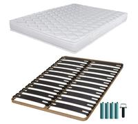 Matelas Mousse + Sommier C310 160x200 Montana - Hauteur 18 Cm - Soutien Équilibré