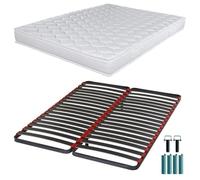Matelas Mousse + Sommier C39 160x200 Montana - Hauteur 18 Cm - Soutien Équilibré