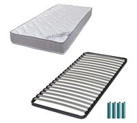 Matelas mousse + Sommier métal C220 90x200 Wave - Hauteur 19 cm - Soutien ferme