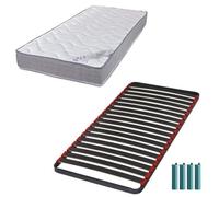 Matelas mousse + Sommier métal C39 90x200 Wave - Hauteur 19 cm - Soutien ferme