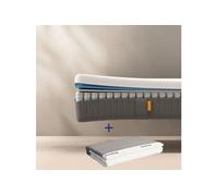 EMMA Matelas Original II 140x190 + Prot¿ge-Matelas Ressorts + Mousse ¿ M¿moire de Forme Soutien Respirabilit¿ 5 couches