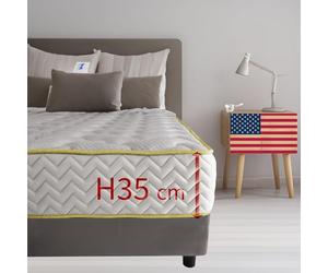 Matelas orthopédique en mousse à mémoire de forme pour lit simple, 100 x 200 cm, contre les maux de dos, hauteur 35 cm, matelas à mémoire de forme qui ne chauffe pas avec rembourrage hypoallergénique