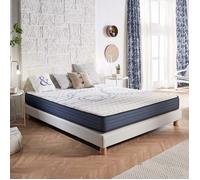 NATURALEX - Matelas 160x200 cm - Perfect Dream - Hybride - Épais 24 cm - Ressorts ensachés - Thermorégulant - Mousse HR Mémoire de Forme + Blue Latex - Mi-Ferme - 7 Zones - Silencieux