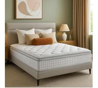 Matelas Perle 140 x 200 - Épaisseur 26 cm - Mémoire de Forme & Ressorts Ensachés - Surmatelas Intégré - Confort Haut de Gamme