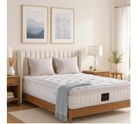 Matelas Perle 160 x 200 - Épaisseur 26 cm - Mémoire de Forme & Ressorts Ensachés - Surmatelas Intégré - Confort Haut de Gamme