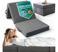 Matelas pliable 75x195 cm, 14 cm épais - lit d'appoint confortable, pliant