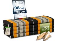 Matelas Pliable Durable en kapok - 200x110x8cm - Matelas d’invité Large, Matelas Pliable, Tapis de Yoga, Lit d’invité, Chaise Longue pour Le Jardin et Le Balcon (Noir/Orange)