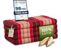 Matelas pliable durable en kapok - 200x80x8cm - Matelas d’invité, Matelas pliable pour camionnette, Tapis de yoga, Lit d’invité pliable, Chaise longue pour le jardin et le balcon (Rouge Rubis)