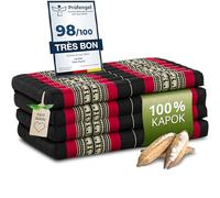 Matelas pliable durable en kapok - 200x80x8cm - Matelas d’invité, Matelas pliable pour camionnette, Tapis de yoga, Lit d’invité pliable, Chaise longue pour le jardin et le balcon (Noir/Éléphants)