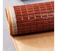 Matelas pliable en bambou - Tapis de couchage d'été rafraîchissant, surface lisse antidérapante, bordure en tissu, tapis de lit pliable pour chambre à coucher