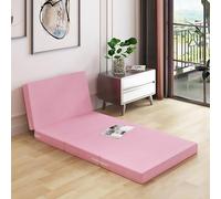 Matelas pliable en mousse à mémoire de forme - Lit de voyage portable à 4 plis pour invités Housse lavable idéale pour une utilisation au sol, solution de couchage compacte pour la maison et