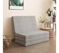 Matelas pliable en mousse épaisse - Lit d'appoint portable - Futon de sol pour bureau - Housse amovible - Économie d'espace - Solution de sommeil confortable - Matelas de voyage