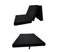 Matelas pliable Odolplusz pour Adulte - Fabriqué en Union européenne - Utilisable comme matelas d'invités, Noir, 120 x 200 cm
