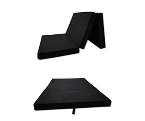 Matelas pliable Odolplusz pour Adulte - Fabriqué en Union européenne - Utilisable comme matelas d'invités, Noir, 120 x 200 cm