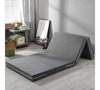 Matelas pliable pour invités 90 x 200 cm, 120 x 200 cm, 80 x 200 cm, 100 x 200 cm - Lit en mousse lavable pour enfants et adultes, lit double portable, gris, ensemble de 4 pièces, solution gain de