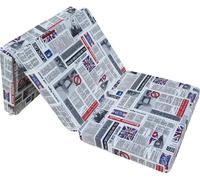 Matelas pliant 195x65x10 cm - London2, 3 segments, tendance, de voyage, portable, confortable, de camping, pour les invités
