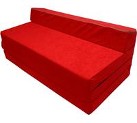 Matelas pliant 200 x 120 x 10 cm - 3100 - 3 parties avec appui-tête, se transforme en sofa, housse amovible lavable