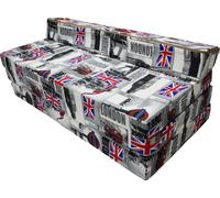 Matelas pliant 200 x 120 x 10 cm - LONDON - 3 parties avec appui-tête, se transforme en sofa, housse amovible lavable
