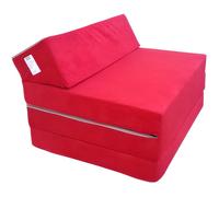 Natalia Spzoo Matelas lit Fauteuil futon Pliable Pliant Choix des Couleurs - Longueur 200 cm (3100-Rouge)