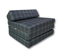 Matelas Pliant d’Invité Avec Appui-Tête VW GTI Motif 200x70x10cm Gris