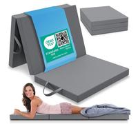 ELONEO Matelas Pliant pour 2 Personnes, 120x200 cm, épaisseur : 8 cm, idéal comme lit d’appoint ou Matelas de Voyage, Facile à Plier, utilisable comme lit d’appoint ou Cube d’Assise, Lavable, Gris