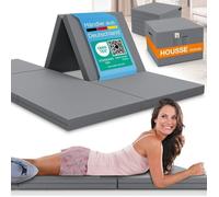 ELONEO Matelas Pliant pour 2 Personnes, 160x200 cm, épaisseur : 8 cm, idéal comme lit d’appoint ou Matelas de Voyage, Facile à Plier, utilisable comme lit d’appoint ou Cube d’Assise, Lavable, Gris