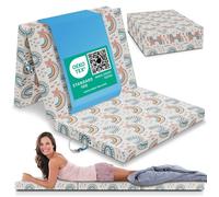 ELONEO Matelas pliant pour 1 personne, 90x200 cm, épaisseur : 8 cm, idéal comme lit d’appoint ou matelas de voyage, facile à plier, utilisable comme lit d’appoint ou cube d’assise, lavable,arc-en-ciel